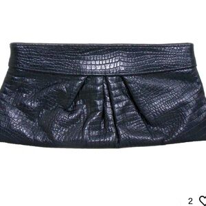 Lauren Merkin black croco clutch